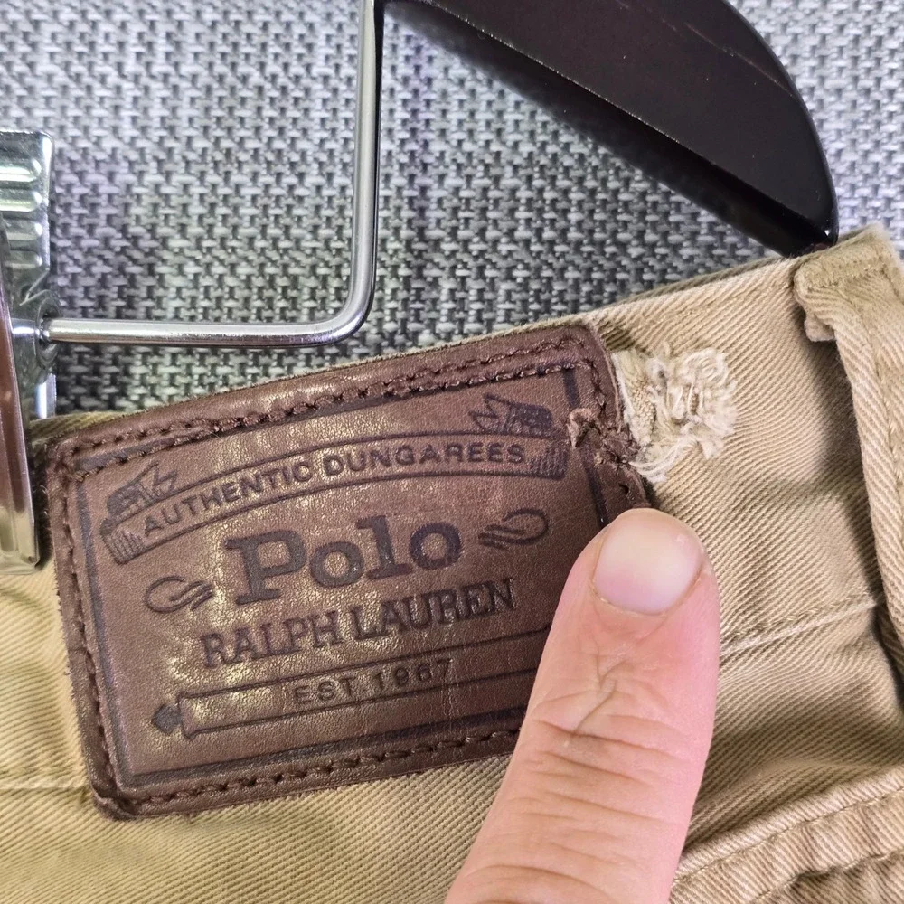 Polo Ralph Lauren 650 Straight Leg Pants Mens 36x34 Sand 5-Pocket Twill Classic